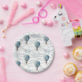 Wasserfarbe Heißluftballon Weiß // Kindergeburt Pappteller (Party)