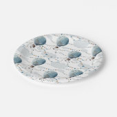 Wasserfarbe Heißluftballon Weiß // Kindergeburt Pappteller (Schrägansicht)