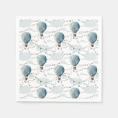 Wasserfarbe Heißluftballon Weiß // Kindergeburt Serviette (Vorderseite)