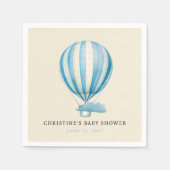 Wasserfarbe Heißluftballons Babydusche Serviette (Vorderseite)