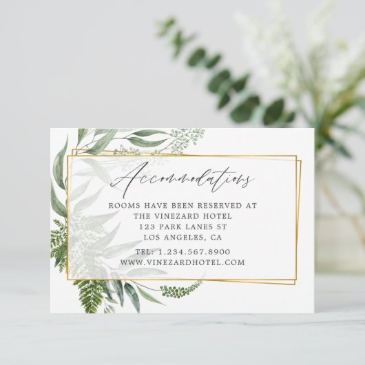 Wasserfarbe Herbarium Geometrische Hochzeit Begleitkarte (Stehend Vorderseite)