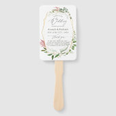 Wasserfarbe Herbarium Geometrisches Hochzeitsprogr Fächer (Vorderseite)