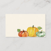 Wasserfarbe Herbst Erntedank Pumpen Platzkarte (Rückseite)