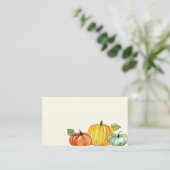Wasserfarbe Herbst Erntedank Pumpen Platzkarte (Stehend Vorderseite)