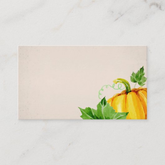 Wasserfarbe Herbst Erntedank Pumpen Platzkarte (Vorderseite)