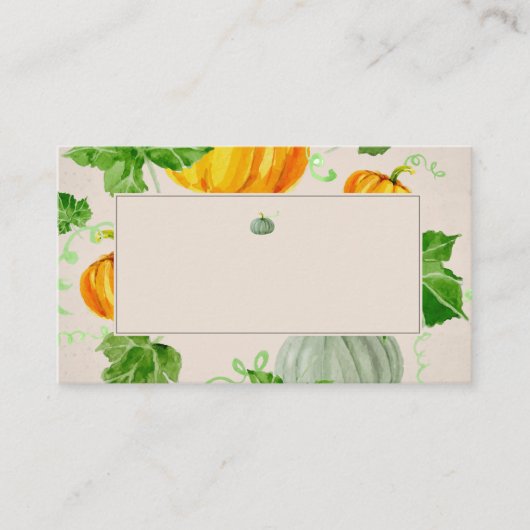 Wasserfarbe Herbst Erntedank Pumpen Platzkarte (Vorderseite)