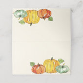Wasserfarbe Herbst Erntedank Pumpen Platzkarte (Außenseite Aufgefaltet)
