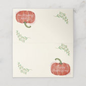 Wasserfarbe Herbst Erntedank Pumpen Platzkarte (Außenseite Aufgefaltet)
