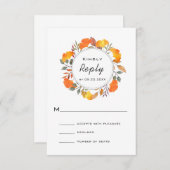 Wasserfarbe Herbst Herbstkranz Hochzeit RSVP Karte (Vorne/Hinten)