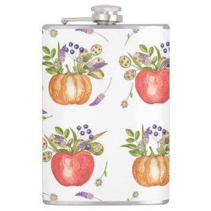 Wasserfarbe Herbst, Nahtlose Zusammensetzung. Flachmann