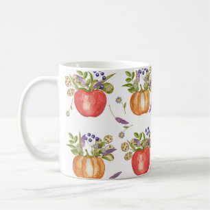 Wasserfarbe Herbst, Nahtlose Zusammensetzung. Kaffeetasse