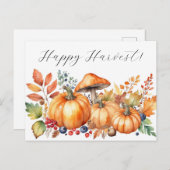 Wasserfarbe Herbstpumpen Postkarte (Vorne/Hinten)