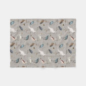 Wasserfarbe Heron Bird Egret Nattern Muster Fleecedecke (Vorderseite (Horizontal))