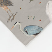Wasserfarbe Heron Bird Egret Nattern Muster Fleecedecke (Ecke)