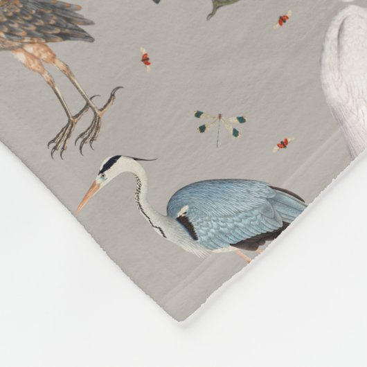 Wasserfarbe Heron Bird Egret Nattern Muster Fleecedecke (Ecke)