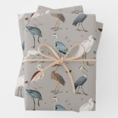 Wasserfarbe Heron Bird Egret Nattern Muster Geschenkpapier Set (Beispiel)