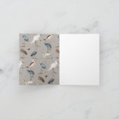 Wasserfarbe Heron Bird Egret Nattern Muster Karte (Innenseite)