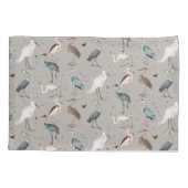 Wasserfarbe Heron Bird Egret Nattern Muster Kissenbezug (Rückseite-Links)