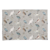 Wasserfarbe Heron Bird Egret Nattern Muster Kissenbezug (Vorderseite-Rechts)