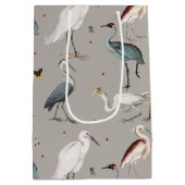 Wasserfarbe Heron Bird Egret Nattern Muster Mittlere Geschenktüte (Rückseite)