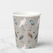 Wasserfarbe Heron Bird Egret Nattern Muster Pappbecher (Rechts)
