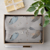 Wasserfarbe Heron Bird Egret Nattern Muster Seidenpapier (Geschenk)