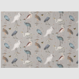 Wasserfarbe Heron Bird Egret Nattern Muster Seidenpapier