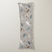 Wasserfarbe Heron Bird Egret Nattern Muster Seitenschläferkissen (Vorderseite Vertikal)