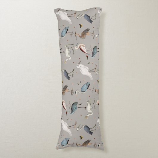 Wasserfarbe Heron Bird Egret Nattern Muster Seitenschläferkissen (Vorderseite Vertikal)