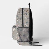 Wasserfarbe Heron Bird Egret Natur Mit Monogramm Bedruckter Rucksack (Rechts)