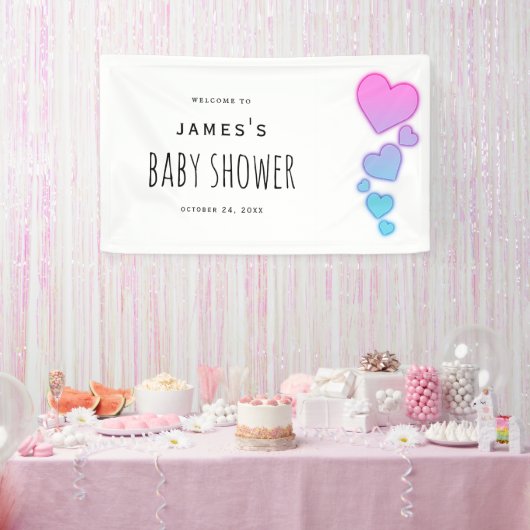 Wasserfarbe Herz Babydusche Schild (Party)