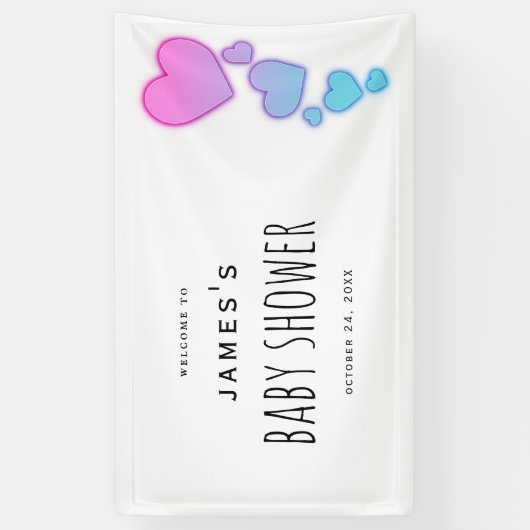 Wasserfarbe Herz Babydusche Schild (Vertikal)