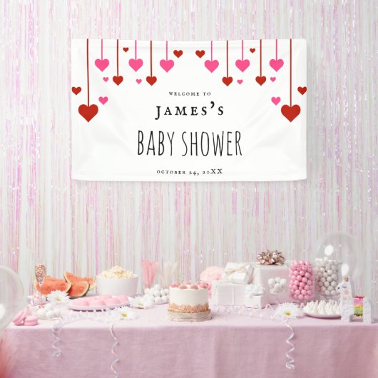 Wasserfarbe Herz Babydusche Schild (Party)