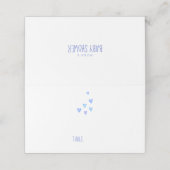 Wasserfarbe Herz Blauer Text Junge Babydusche gekl Platzkarte (Außenseite Aufgefaltet)