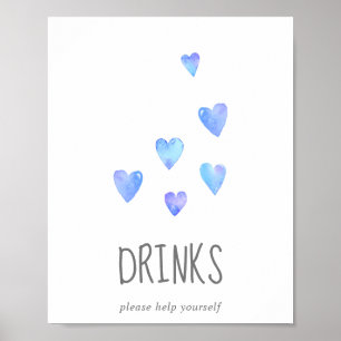 Wasserfarbe Herz Boy Baby Duschgetränke Unterschri Poster