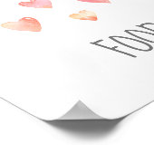 Wasserfarbe Herz Girl Babydusche Tafelschild Poster (Ecke)