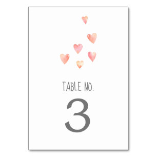 Wasserfarbe Herz Girl Babydusche Tischnummer