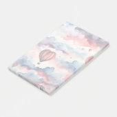 Wasserfarbe Herz Heißluftballon Post-it Klebezettel (angewinkelt)