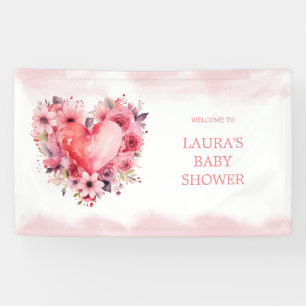 Wasserfarbe Herz Kleine Sweetheart Babydusche Banner