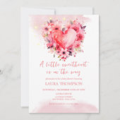 Wasserfarbe Herz Kleine Sweetheart Babydusche Einladung (Vorderseite)