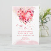 Wasserfarbe Herz Kleine Sweetheart Babydusche Einladung (Stehend Vorderseite)