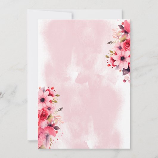 Wasserfarbe Herz Kleine Sweetheart Babydusche Einladung (Rückseite)