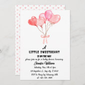 Wasserfarbe Herz Kleine Sweetheart Babydusche Einladung (Vorne/Hinten)