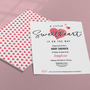 Wasserfarbe Herz Kleine Sweetheart Babydusche Einladung