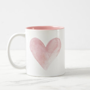 Wasserfarbe Herz Rosa Liebe Kaffee Tasse