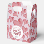 Wasserfarbe Herz Valentinstag Pizza Lover Geschenkschachtel (Geöffnet)