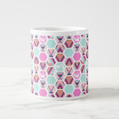 Wasserfarbe Hexagon-Muster Jumbo-Tasse (Vorderseite)