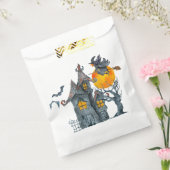 Wasserfarbe Hexe und grilles Haus Halloween Geschenktütchen (Versiegelt)