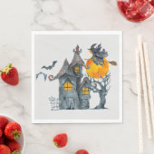 Wasserfarbe Hexe und grilles Nickerchen Halloween Serviette (Beispiel)