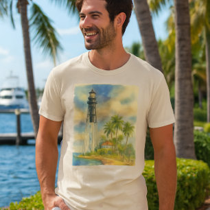 Wasserfarbe Hillsboro Inlet Leuchtturm Florida T-Shirt